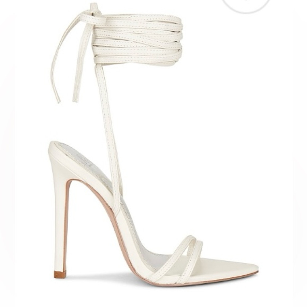 JLo white x REVOLVE Lincoln heels size 7